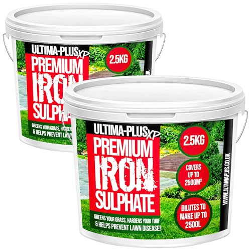 Ultima-Plus XP Premium Iron Sulphate - Greens Grass and Hardens Turf for Healthier Lawns & Helps to Prevent Lawn Disease - Makes up to 5000L When Diluted & Covers up to 5000m2 (5 kg)