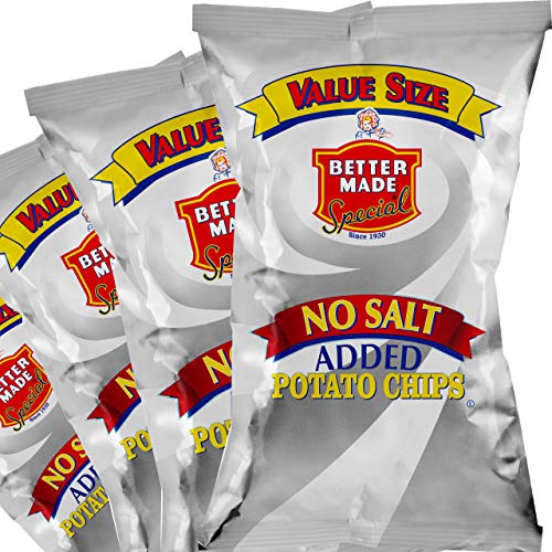 Better Made No Salt Added Potato Chips - Four (4) Pack - 5oz Value Size Bags