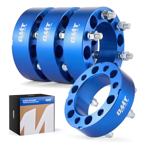 Orion Motor Tech 6x5.5 Wheel Spacers 2 Inch Blue Wheel Spacer Kit with M14x1.5 Studs Compatible with Chevy Silverado 1500 Chevrolet Tahoe GMC Yukon Suburban 108mm Bore Blue Wheel Spacers