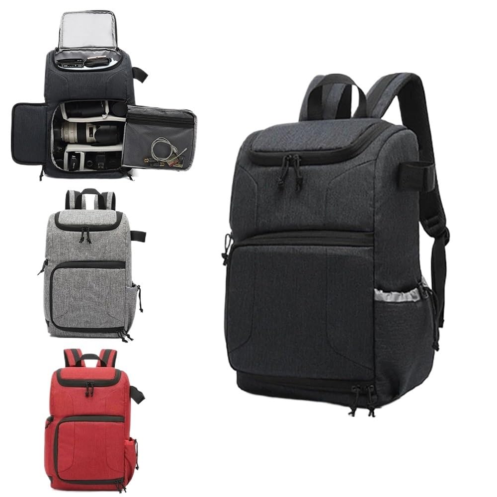 Borsa Reflex Zaino for fotocamera impermeabile Borsa for fotocamere DSLR for treppiede portatile da viaggio for obiettivo for video(Grey)