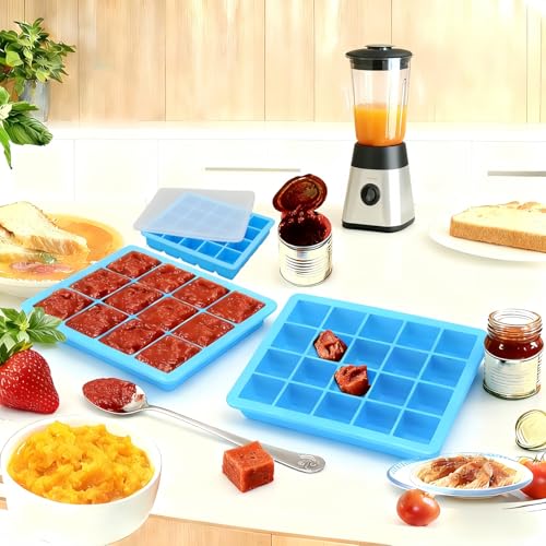 Bandejas de silicona para hielo con tapa, 20 cavidades miniatura 2