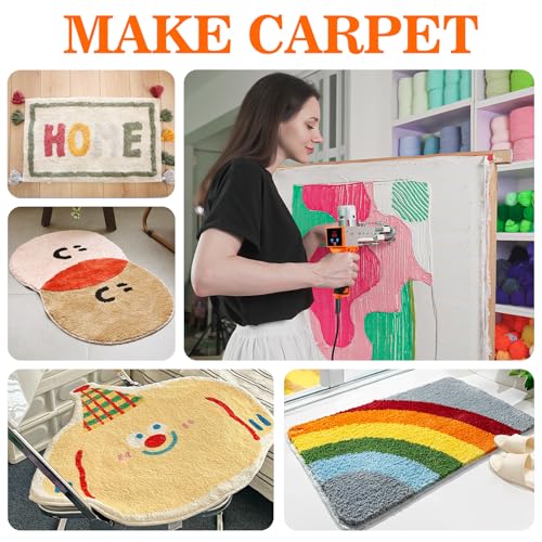 Image of Rug Tufting Gun with Carpet Trimmer Kit,Tufting Gun Starter Kit Professional Tufting Rug Making Machine,2 in 1 Cut Pile Loop Pile Tufting Gun Kits for Beginners and Amateur