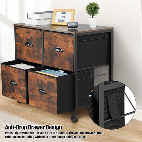 Topsky BC-004 4 Drawers Mobile Fabric Lateral File Cabinet thumb #4