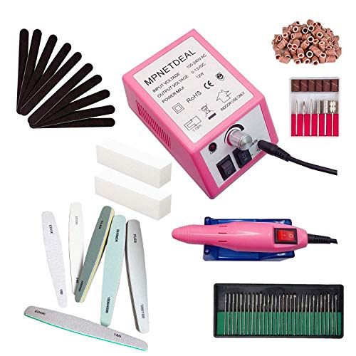 Electric Nail Drill Mpnetdeal Nail Drill Machine Nail File e File Drill Set Kit for Acrylic Nails Gel Nail Glazing Nail Drill Nail Art Polisher Sets Glazing Nail Drill Grinder Manicure Pedicure(Pink)