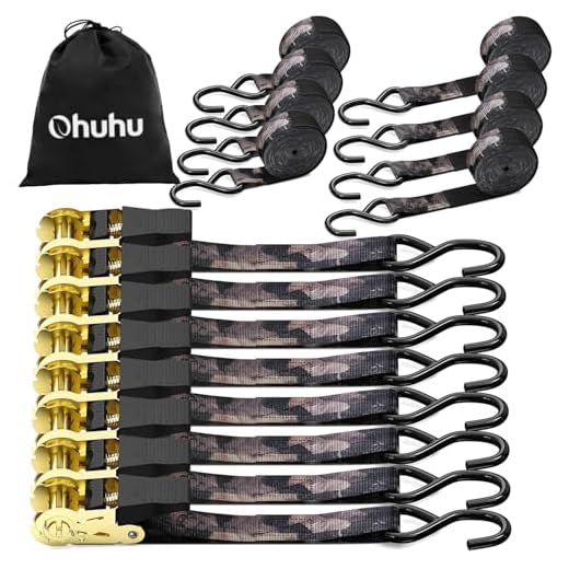 Ohuhu Ratchet Tie Down Straps - 8-Pack