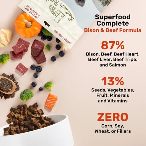 BADLANDS RANCH Superfood Air-Dried Beef & Bison Dog Food, 64 oz | premium quality air-dried beef and bison, no corn, wheat, soy or fillers, kibble alternative - Image 3