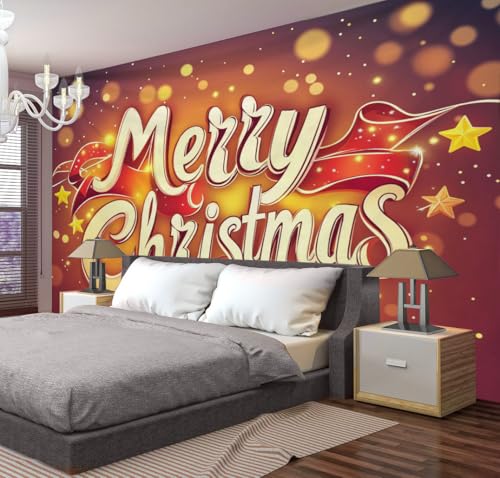 Tapisserie tissu Joyeux Noël grand format deco murale chambre et salon - 3