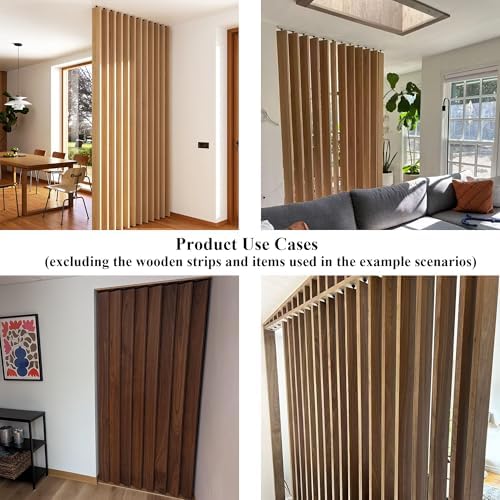 Rotating Wood Slat Room Divider Hardware Kit - DIY Pivot System for Vertical Wooden Wall Partition, 360° Swivel Slat Fittings for Home & Office Space Solution, Heavy Duty Aluminum Alloy (1-Pack/Set) image 4