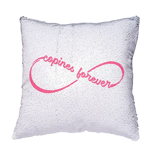 Coussin paillettes noir Copines Forever salon canapé