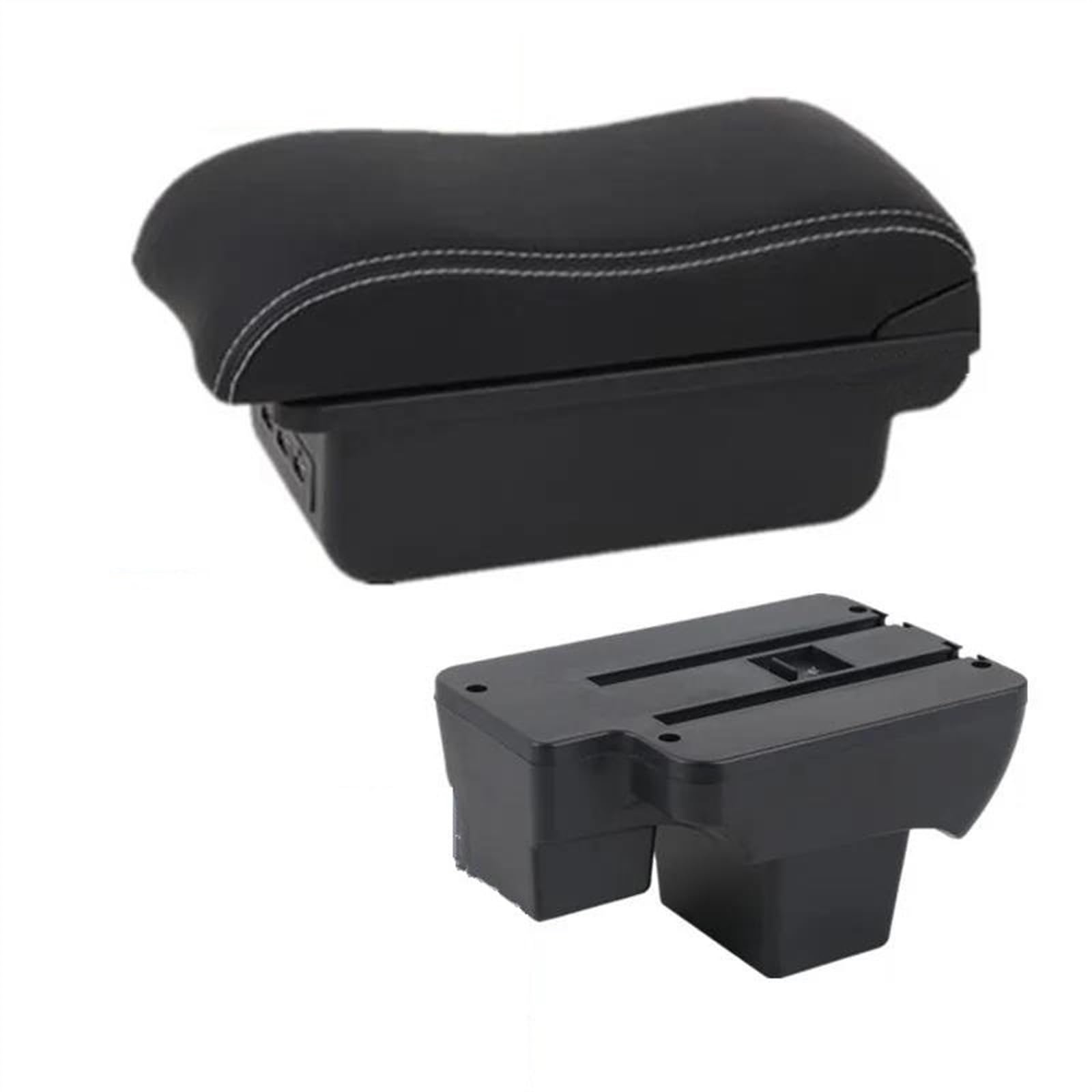 NOHEEU Car Armrest Box Dedicated Retrofit Parts 2019-2024 Storage Accessories For Polo(B white line 3USB)