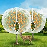 2 PCS Malla para Arboles Frutales, 1.2 x 1.5 M, Red de Jardin con Cremallera y Cordón, Anti Insectos Fina Malla, Bolsa para Plantas, Red Anti Insecto, Protege Las Plantas de Insectos y Pájaros