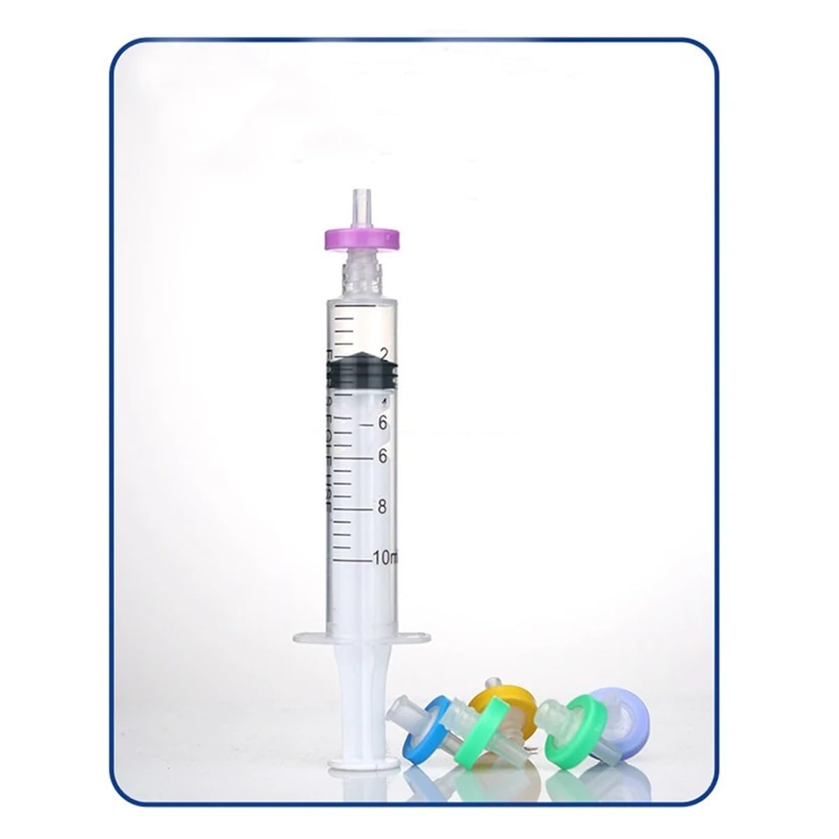Cristalería de Laboratorio Lote de 100 filtros de jeringa de membrana de nailon/PES/PTFE/MCE/fibra de vidrio de 13 mm y 25 mm, tamaño 0,22/0,45 um.(25mm 0.22um Nylon6)