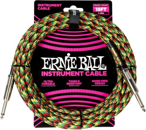 Image of Ernie Ball Braided Instrument Cable Straight /Straight 18ft - Good Vibrations (P06482)