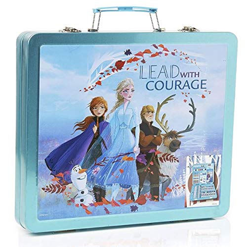 アナと雪の女王2 缶ケース 60個入り アートクラフトセット ステーショナリー 文房具 プレゼント 誕生日 お祝い 子供 鉛筆 クレヨン 絵具 消しゴム スタンプ はさみ 定規 シール [並行輸入品]