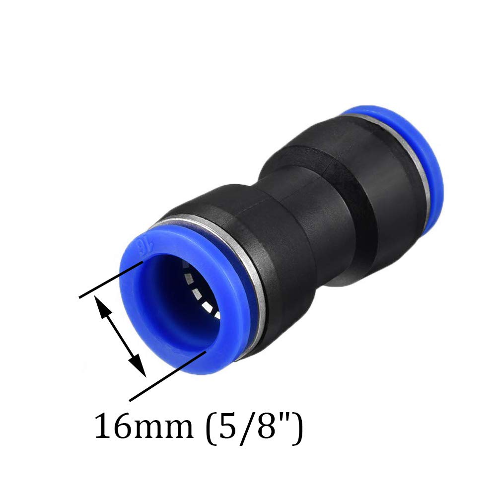Lot de 10 raccords droits de tuyau à raccord rapide de 16 mm, diamètre extérieur de 1,5 cm pour connecter le tuyau
