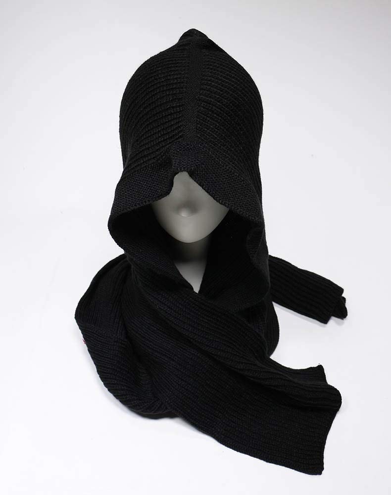 GLigeT Schals Frauen Winter Strick Kapuzenschal Kopftuch Halswärmer Hoodie Hut Schal Warm Herbst (Color : D)