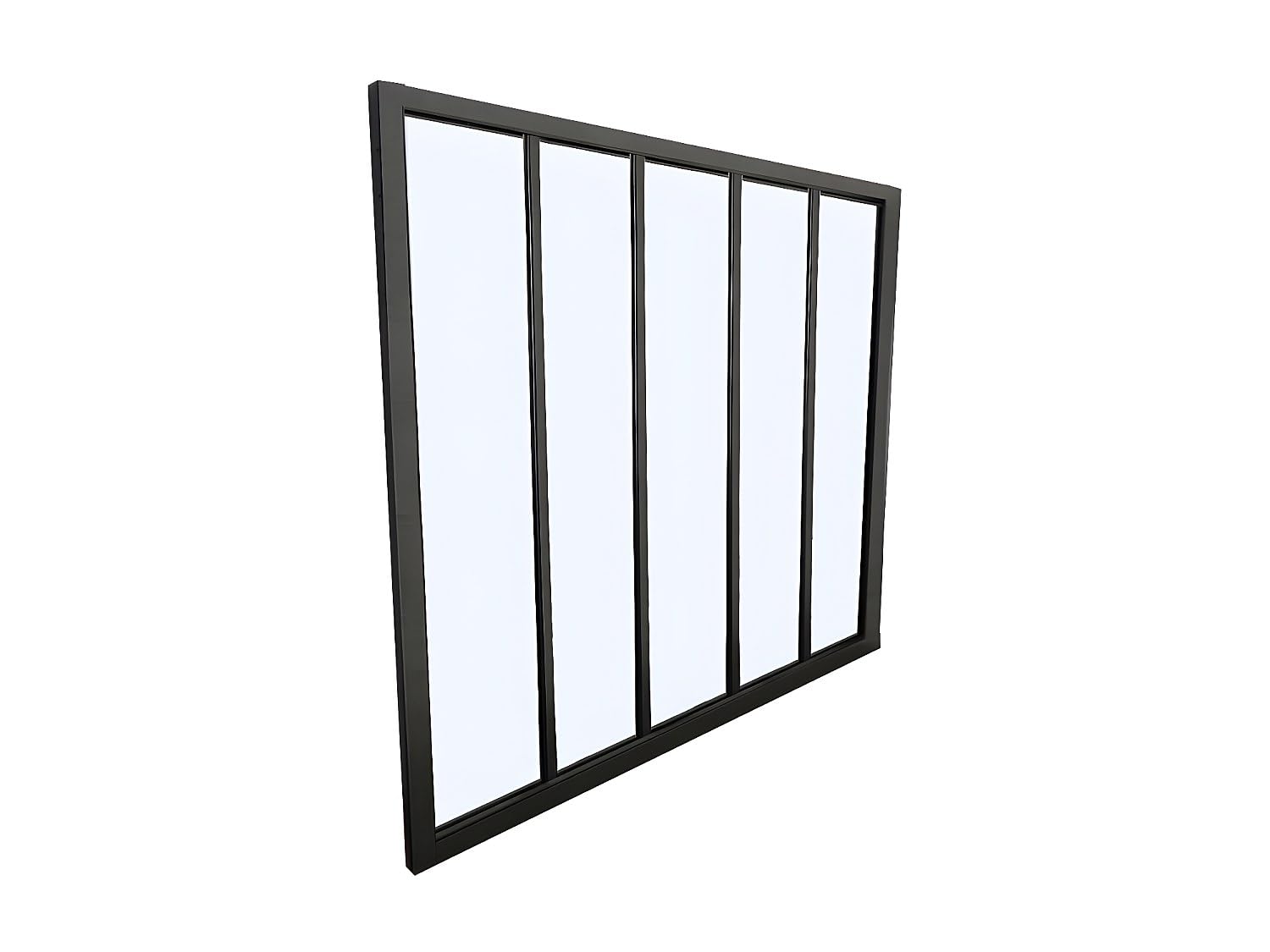 Vente-​unique - Verriére Atelier en Aluminium thermolaqué Noir 150 x 130 cm (L x H) – Bayview