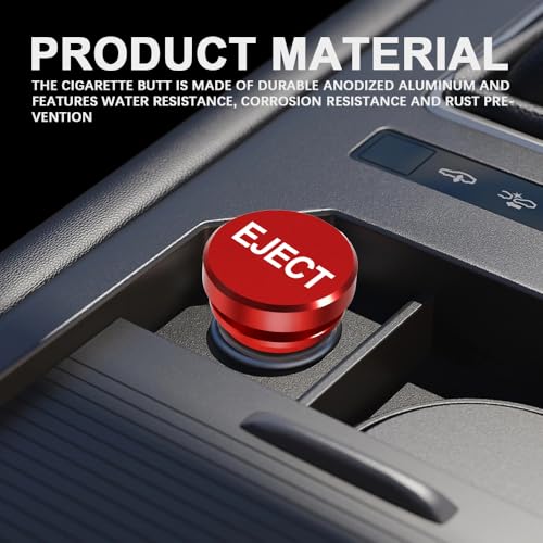 Image of Cigarette Lighter Plug Cover, Dustproof Car Cigarette Lighter Plug Parts, Standard 12 Volt Power Source Cigarette Lighter Plug, Aluminum Plugs Cover Decoration for Most Vehicles