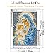 CHWGLFGG 5D Diamond Art Kits for Adults Beginners, Virgin Mary Diamond Painting Kits, DIY Full Round Drill Paint by Diamonds Dot Gem Art for Adults, Home Wall Decor 12x 16 Inch