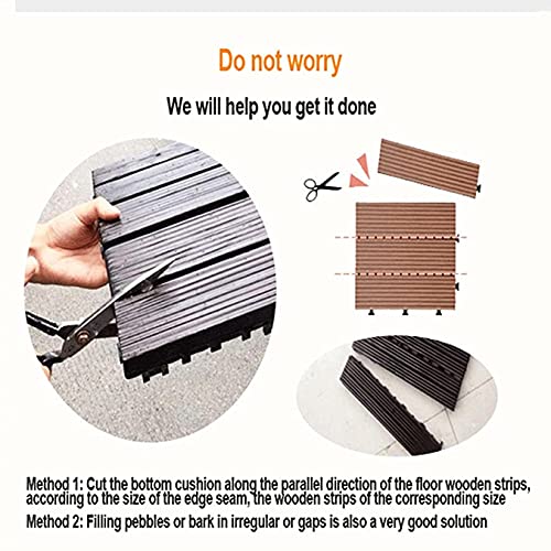 Wood Interlocking Flooring Tiles Deck Tiles 8Pcs Solid Wood Flooring Tile,Decking Tiles, Patio Deck Tiles Interlocking Floor Waterproof Antiseptic Diy Spliced Tile Chihen210702 #TOP3