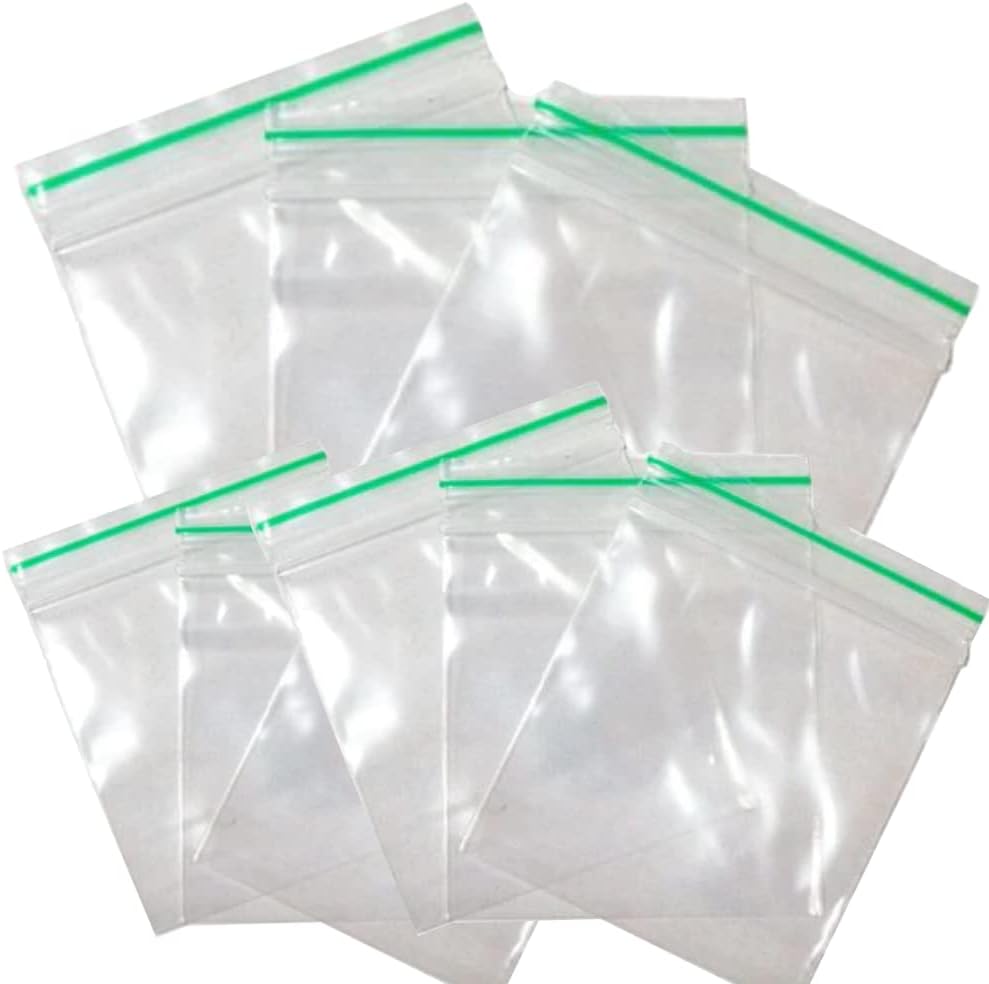 1000x Poly Polythene Plastic Plain Zip Lock Grip Clear Smell Proof Baggies Zipper Seal