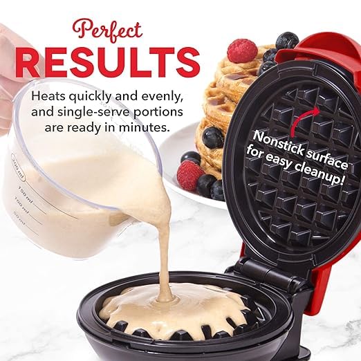 3 In 1 Waffle Iron Home Appliances Kitchen Easy To Clean, 4 Inch, Perfect For Breakfast Waffle Maker, Electric Waffle, Mini Waffles Maker Machine For Home- (350 Watts) (color red) 3 51H8 ADJ4bL