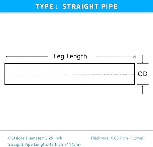Miniatura 10 de 8SC82 Tubo de escape recto de 4 pulgadas, de acero inoxidable T304, ajuste universal, 48 pulgadas4 pies de longitud, 4 pulgadas de diámetro