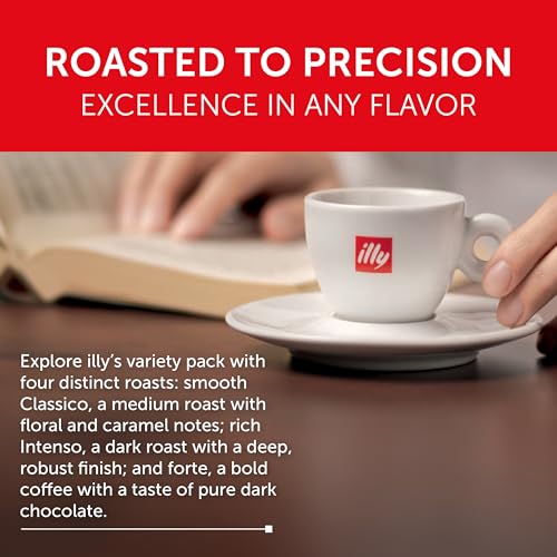 Image of illy Espresso Compatible Capsules, Coffee Pods for Nespresso Original Line Machine, Classico, Forte, Intenso, Decaf, Lungo Roasts, 100% Arabica, Premium Italian Coffee, Single Serve, 10 Count, 10 Pack | Coffee Pods for Espresso Original Line, Compatible Capsules, 100% Arabica, Premium Italian Coffee