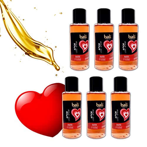 Bali fragancias Pack de Esencias al Aceite de Aroma Amor para Humidificador. Set de Ambientadores Floral y Frutal en Esencia para Difusor. Aceite para Quemador de Aromaterapia. 50 ml. 6 Unidades