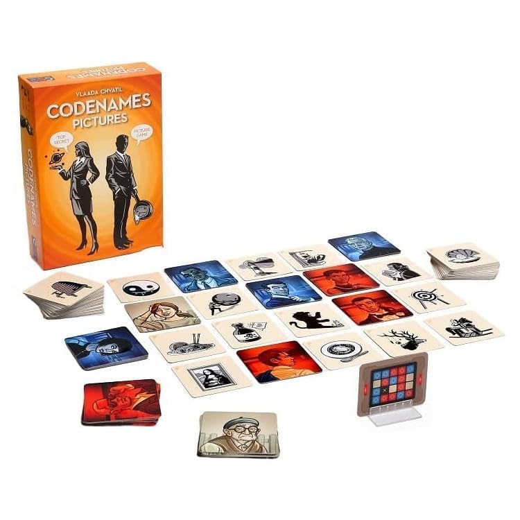 Image of Codename Pictures Spy Board Game, Team-Based Picture Guessing with Visual Clues, for Adults and Family, 4-8+ Players