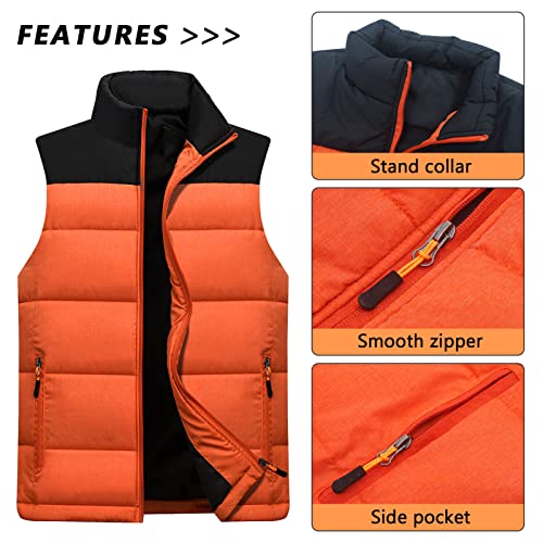 Outdoor Puffer Vest for Men Winter Sleeveless Jacket Padded Warm Down Coats Stand Collar Thicken Gilet Outerwear - Image 5