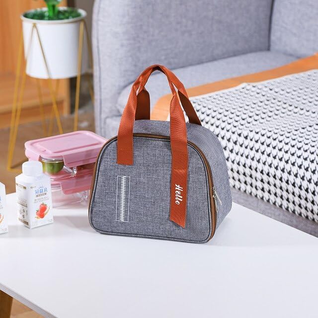 Image of Nibbler Insulated Lunch Bag for Office, School, Men, Women, Tiffin Pouch Bag, Hot & Cold Lunch Box Bags for Boys, and Girls (Grey)