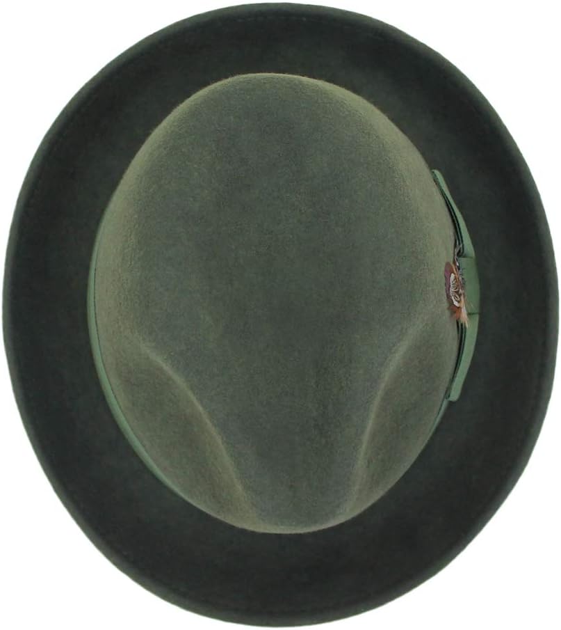Hats in the Belfry Trilby Men/Women Snap Brim Vintage Dress Fedora Hat 100% Wool (US, Alpha, XLarge, Olive) - Image 7