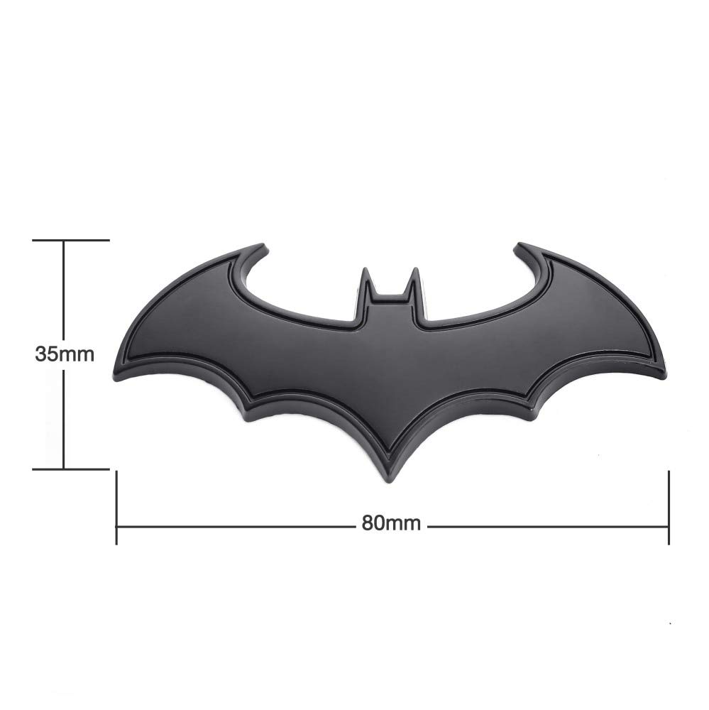 Batman Mask Emblem Sticker - Black Zinc Alloy Badge For Truck SUV Or Car (2.5" X 1.25")