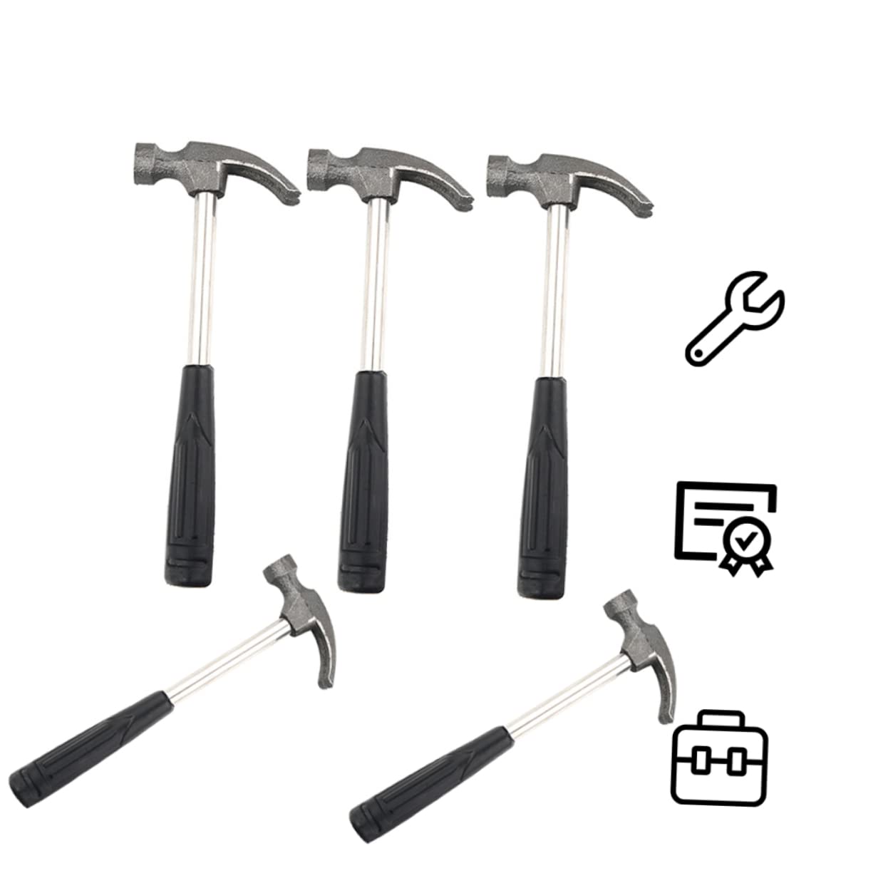 Homoyoyo Martillo de Garra Mini Negro Mango de Plástico y Cabeza de Acero para Exteriores y Bricolaje Hogar 5 Piezas Duraderas y Multifunción