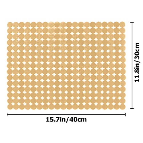 Qulable 2Pack Kitchen Sink Mat For Stainless Steel/Ceramic Sinks, Pvc Eco-Friendly Protectors For Bottom Of Kitchen Sink, Adjustable, Fast Draining, Dots Design, 11.8X15.7 (Bronze) #TOP1