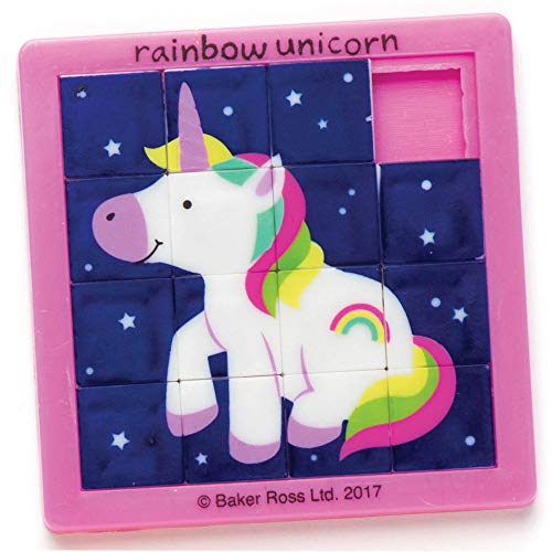 Baker Ross AR581 Schuifpuzzel"Regenboog-eenhoorn" voor kinderen – perfect als kleine partyverrassing voor kinderen (4 stuks),gesorteerd - Image 5