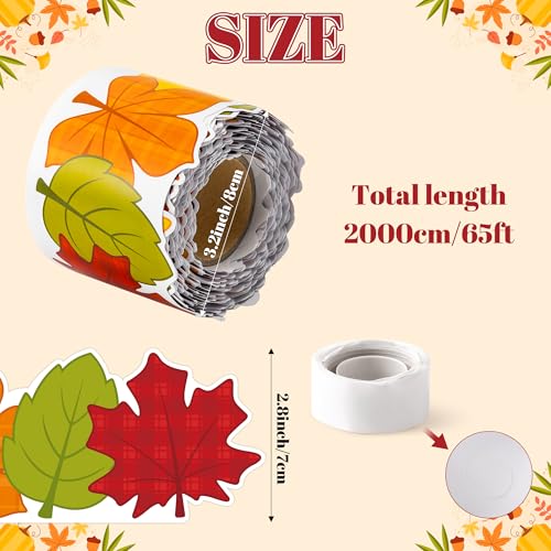 Image of BeYumi Fall Leaves Border Trim - 65ft Fall Plaid Maple Leaves Shape Rolled Border Trim Autumn Thanksgiving Bulletin Board Colorful Harvest Party Decor School Classroom Office Chalkboard Decoration