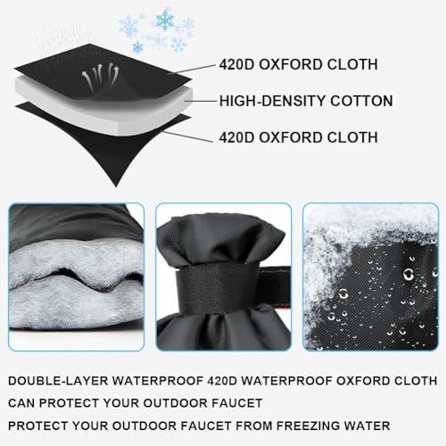 Vicloon Outside Tap Covers for Winter 1pcs 26 * 64cm Large Outdoor Tap Cover Insulated Protector - Image 3