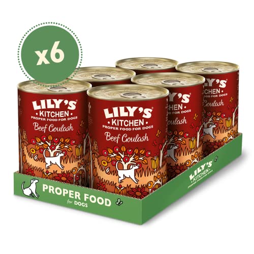 Lily's Kitchen Natürliches Nassfutter für ausgewachsene Hunde Dose - Rindsgulasch - Hundefutter Getreidefreies Rezept (6 x 400g dosen)
