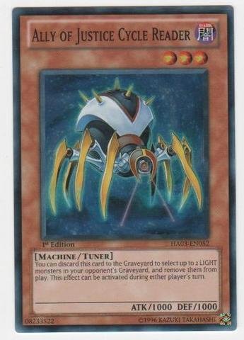 Amazon.com: Yu-Gi-Oh! - Ally of Justice Cycle Reader (HA03-EN052) - Hidden  Arsenal 3 - Unlimited Edition