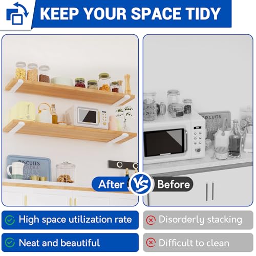 WELDUN 4 Pack Metal Scaffold Board Shelf Brackets 20 cm, Heavy Duty Wall Mounted Angle Shelving Brackets with Lips - Image 4