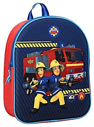 Feuerwehrmann Sam 3D Trolley Rucksack – Kinder-Reisekoffer Mit Rollen, 31 Cm, Blau-rot, Für Kleine Feuerwehr-Fans