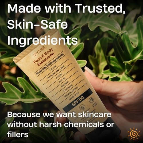 Sky and Sol Mineral Sunscreen SPF 50 | With Grass-Fed Tallow & Zinc Oxide | Non-Greasy Formula for Face & Body | Made Without Reef-Harming UV Filters | 3 oz (85 g) - Image 4