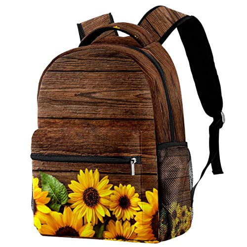 Mochila escolar de girasoles juvenil y resistente para instituto y uso al aire libre