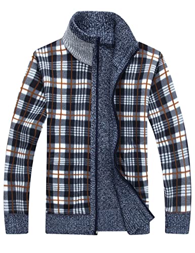 Pull en tricot homme ajusté avec poches veste maille chaude zippée