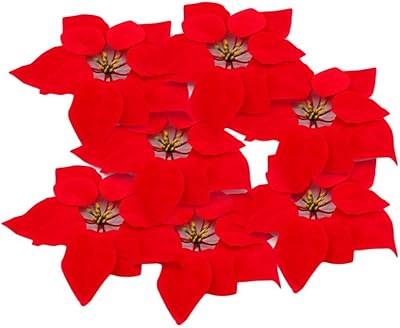 Amazon Honana 造花 装飾 クリスマスツリーの花飾りのためのpcs赤ポインセチア人工ホリデーポインセチアのクリスマスの花の装飾 リアル 人工観葉植物 造花 オンライン通販