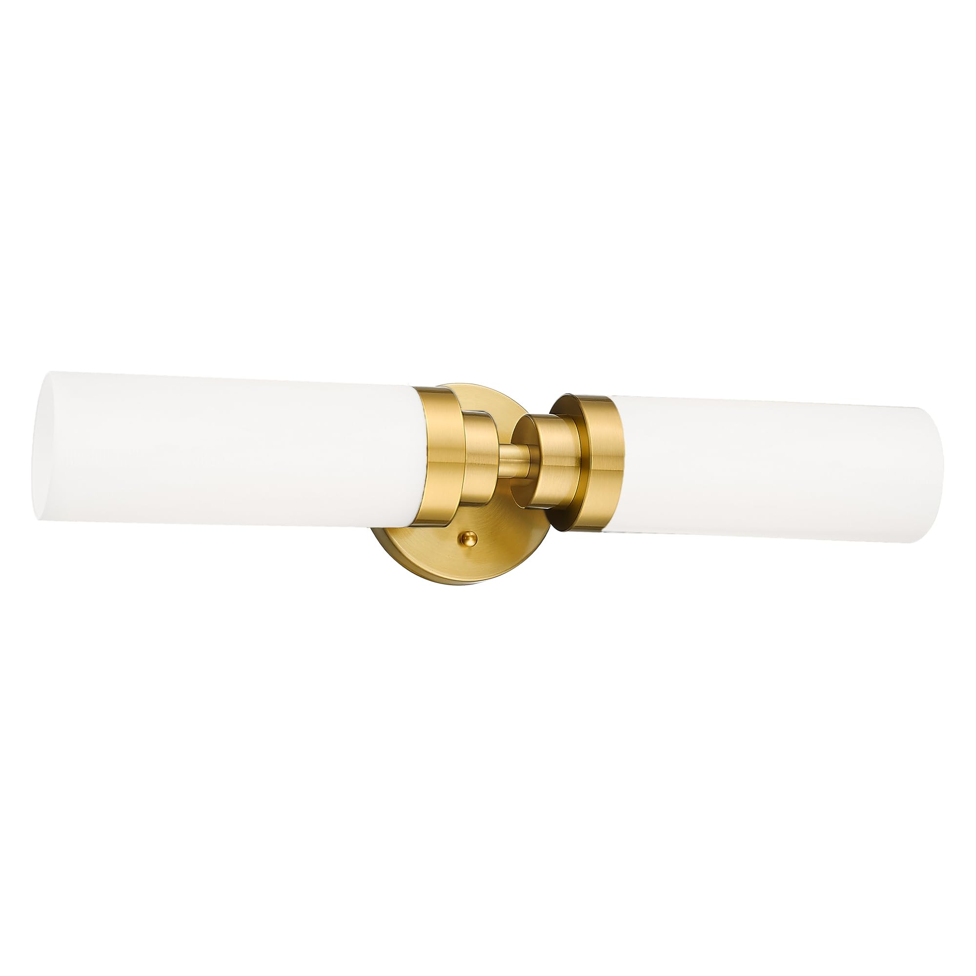 Photo 1 of Emak Modern 22 Inch Bathroom Light Fixtures Over Mirror, Brushed Gold Vanity Light Bar with Milk Glass Shade, 2-Light Bathroom Wall Sconce, VL085-BGD-ML-2