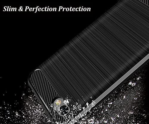 Image of NPRC Hybrid Ultra Slim Protective Case TPU Non-Slip Carbon Fiber Texture Shockproof Case Cover for HTC Desire 12 - Black