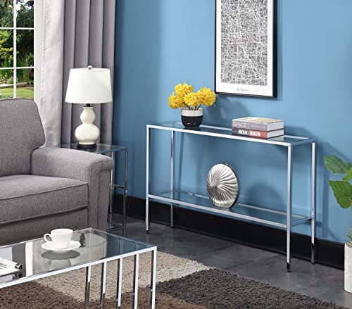 Convenience Concepts 166599GLCRO Nadia Chrome Console Table thumb #1